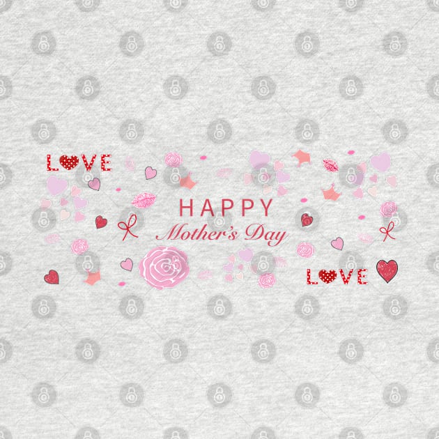 Hand drawn abstract roses, hearts, love, lips, kiss collage banner by GULSENGUNEL